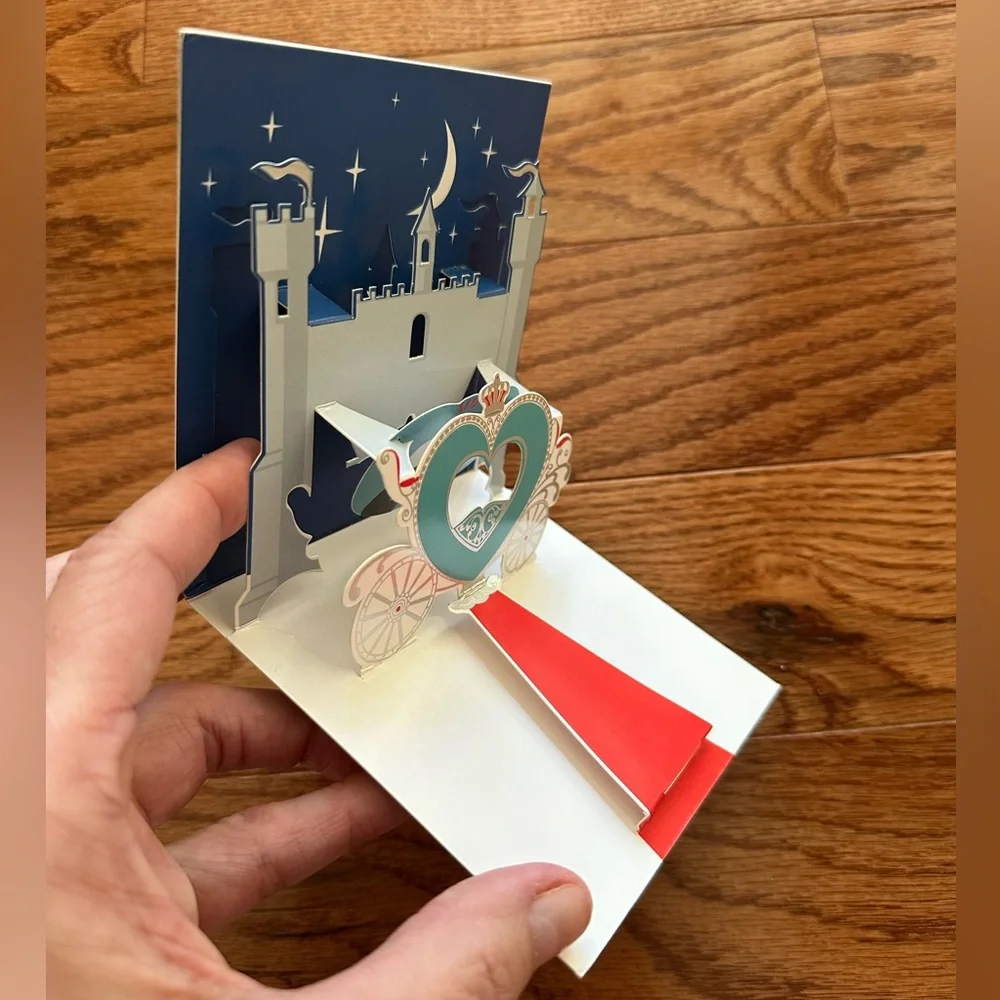 New Valentine's Day 3D Card PARALLEL LINES “Castle Wedding” with envelope.